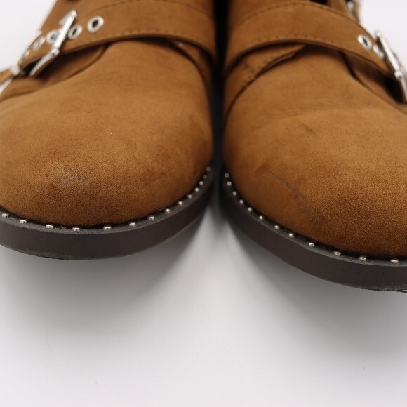Torrid Cognac Brown Buckle Studded Ankle Booties 11.5 Wide - Picture 8 of 12